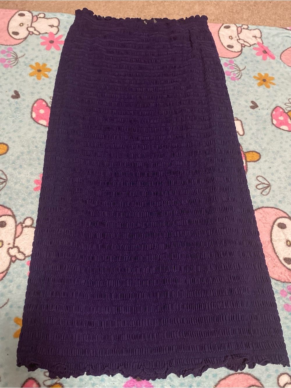 Josephine Chaus Smocked Navy Blue Maxi Skirt